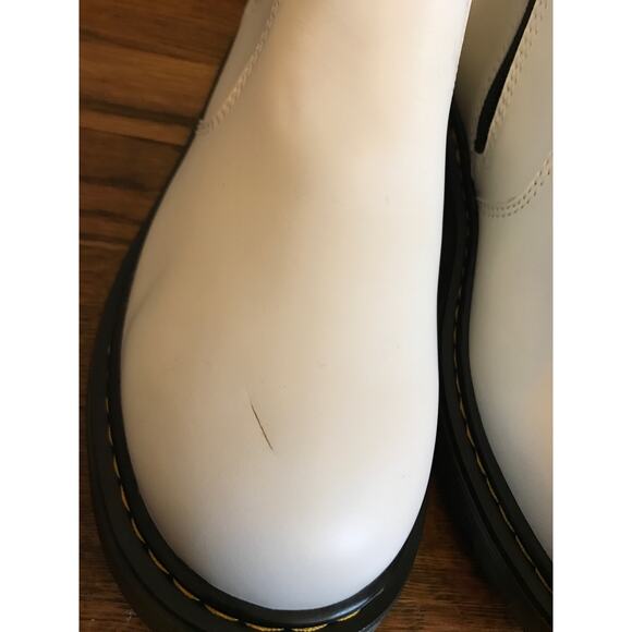 Dr. Martens White Leather Slip On Side Zip 2976 Chelsea Ankle Boot Womens 7 - Picture 5 of 12